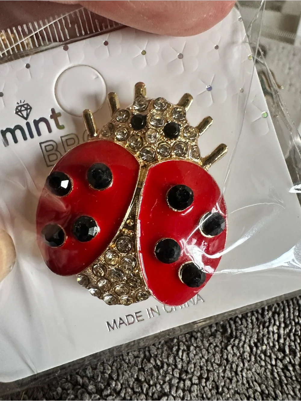 Red Ladybug Brooch